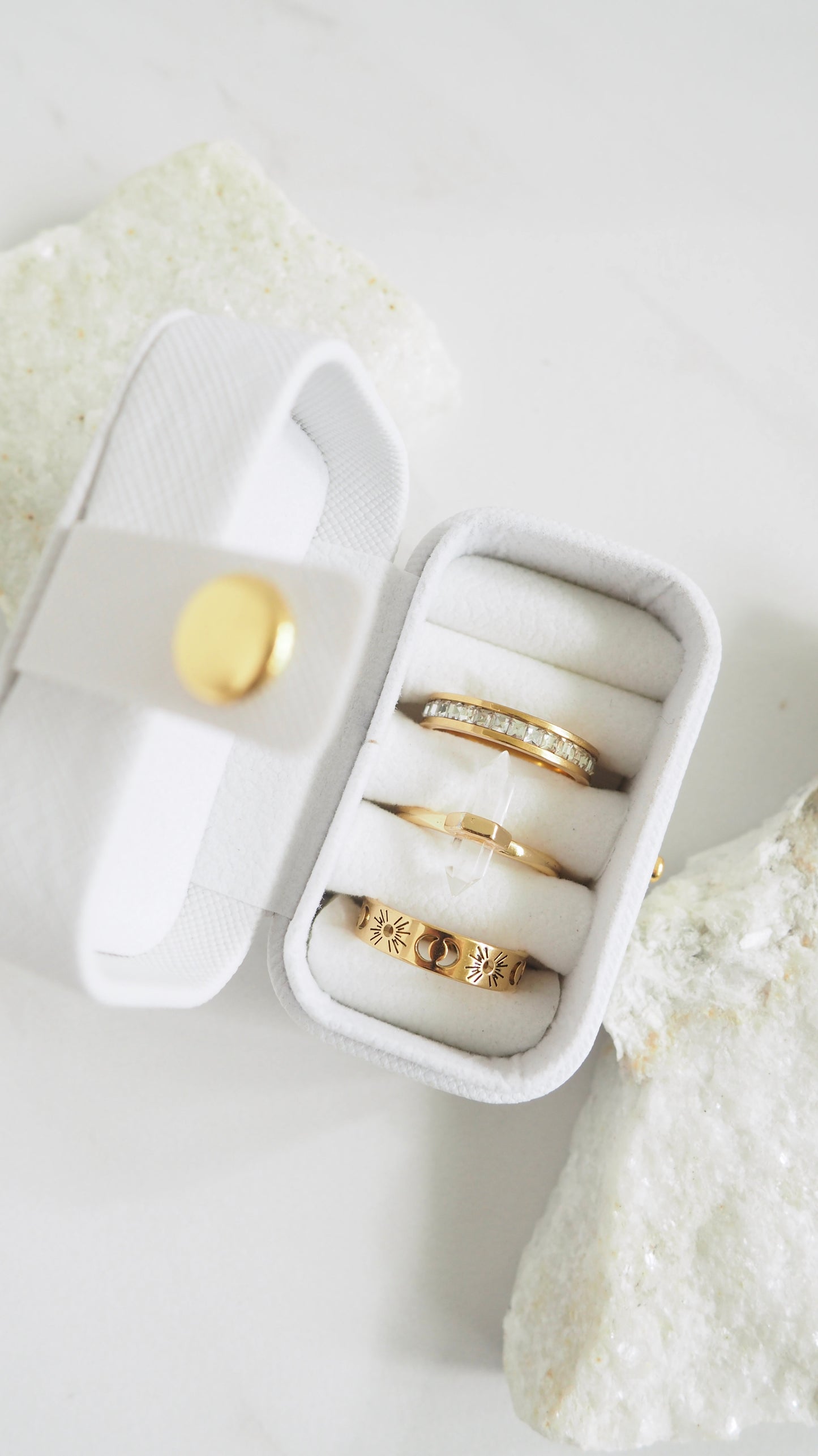 Celestial Quartz Ring Stack
