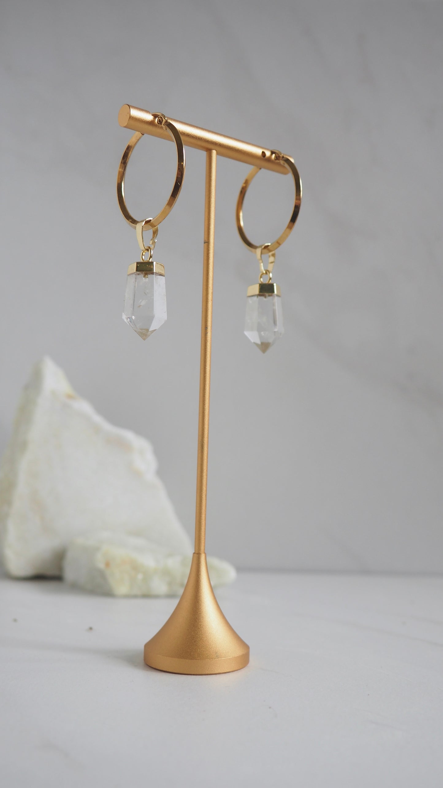 Quartz Hoops - Large