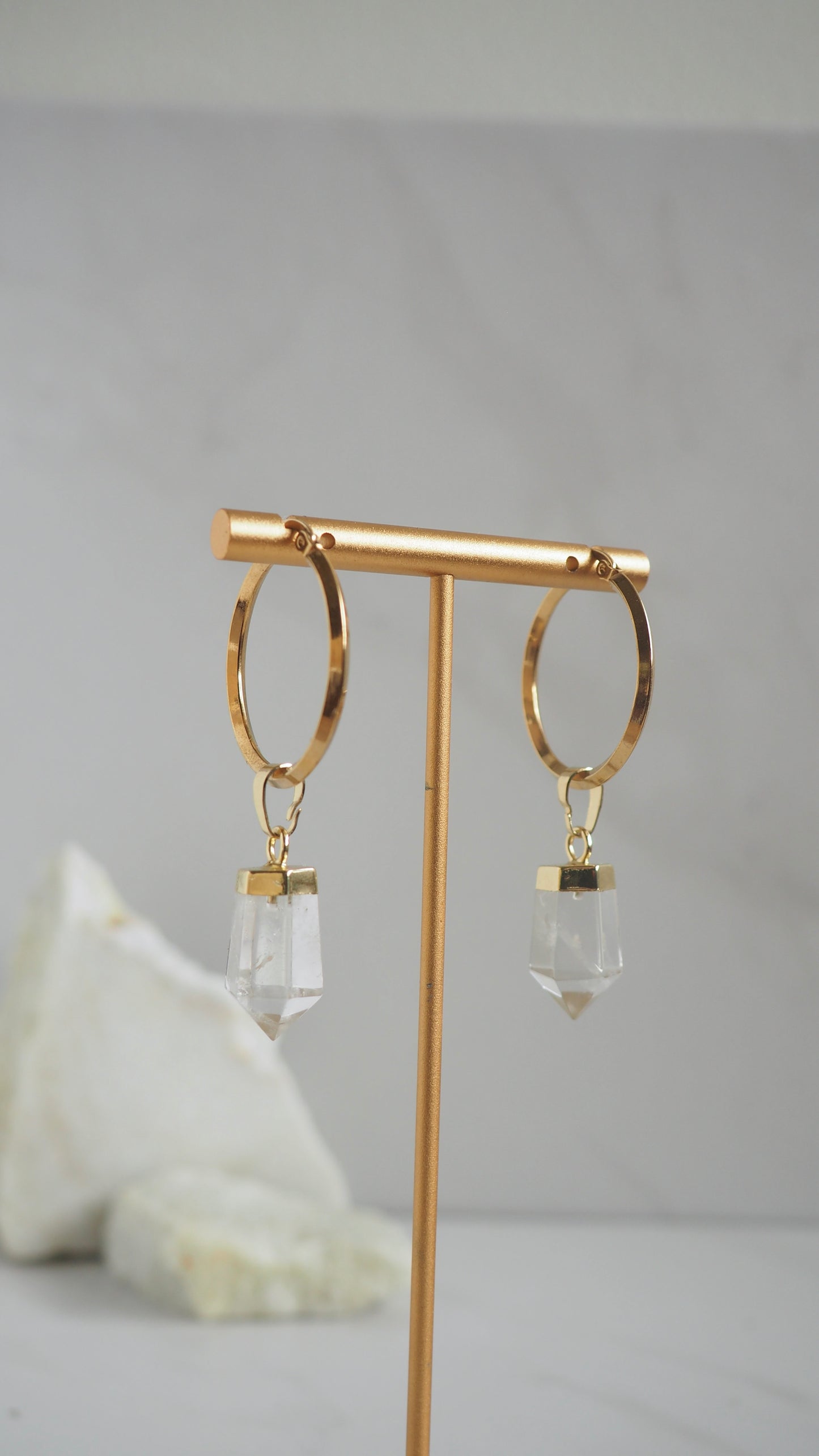 Quartz Hoops - Large
