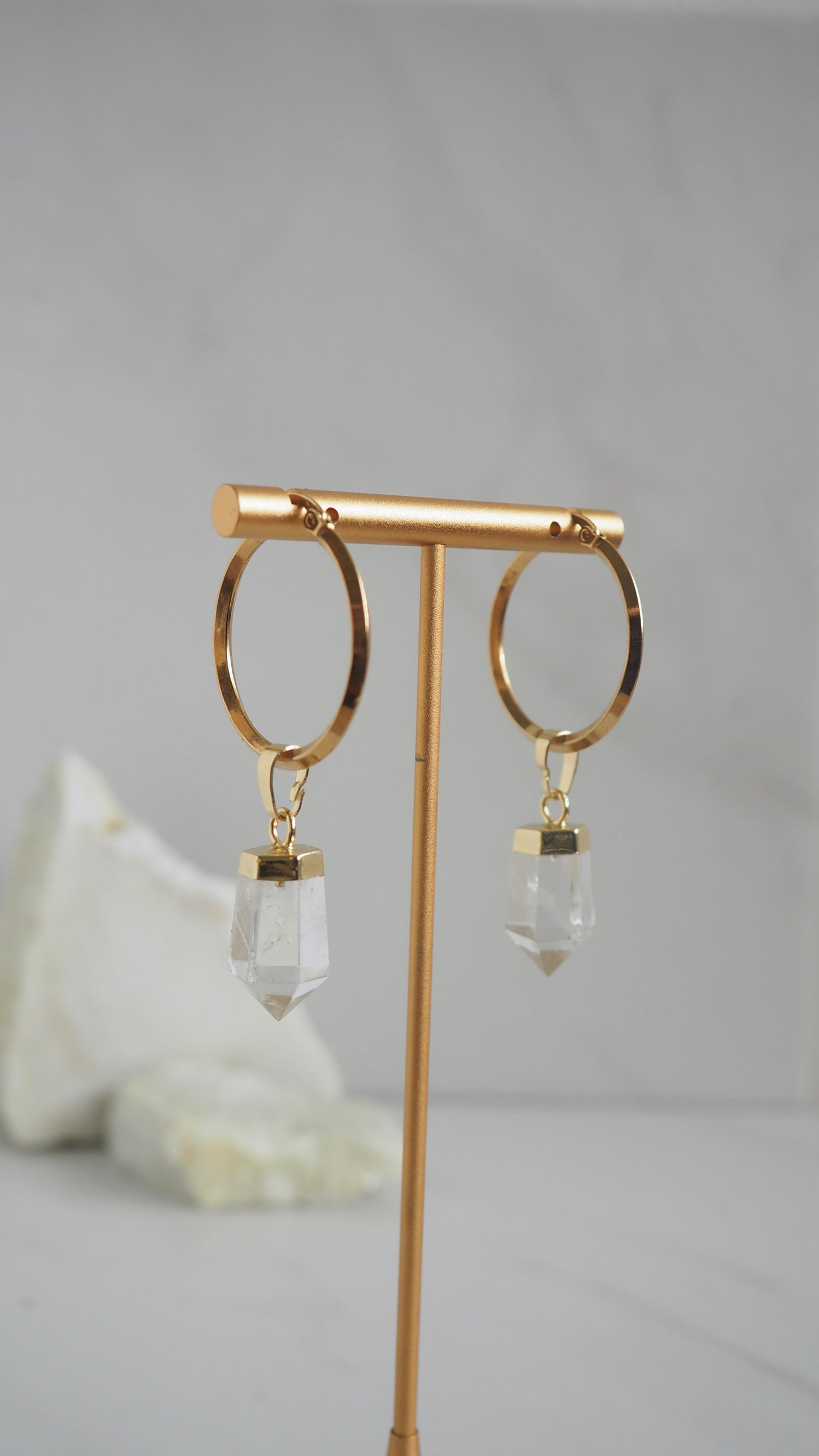 Quartz Hoops - Large