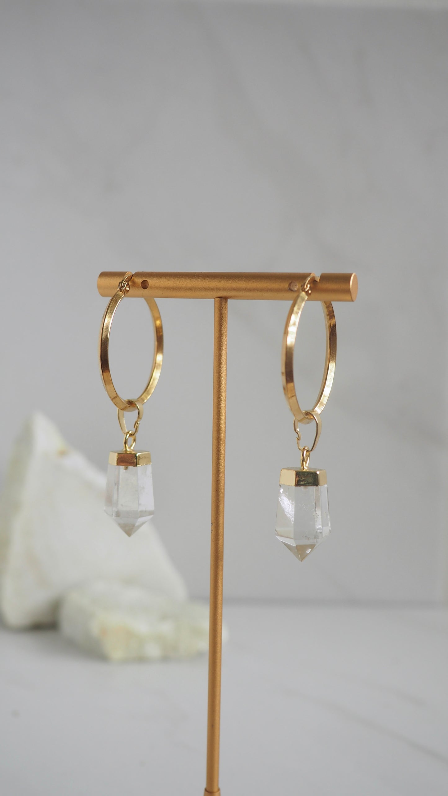 Quartz Hoops - Large