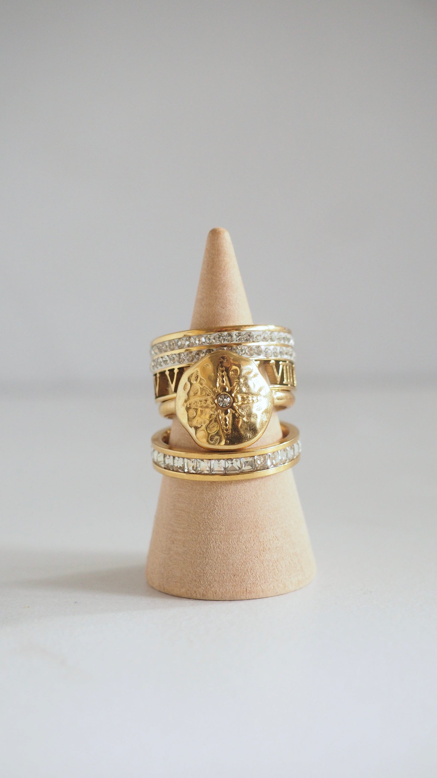 Roman Compass Ring Stack