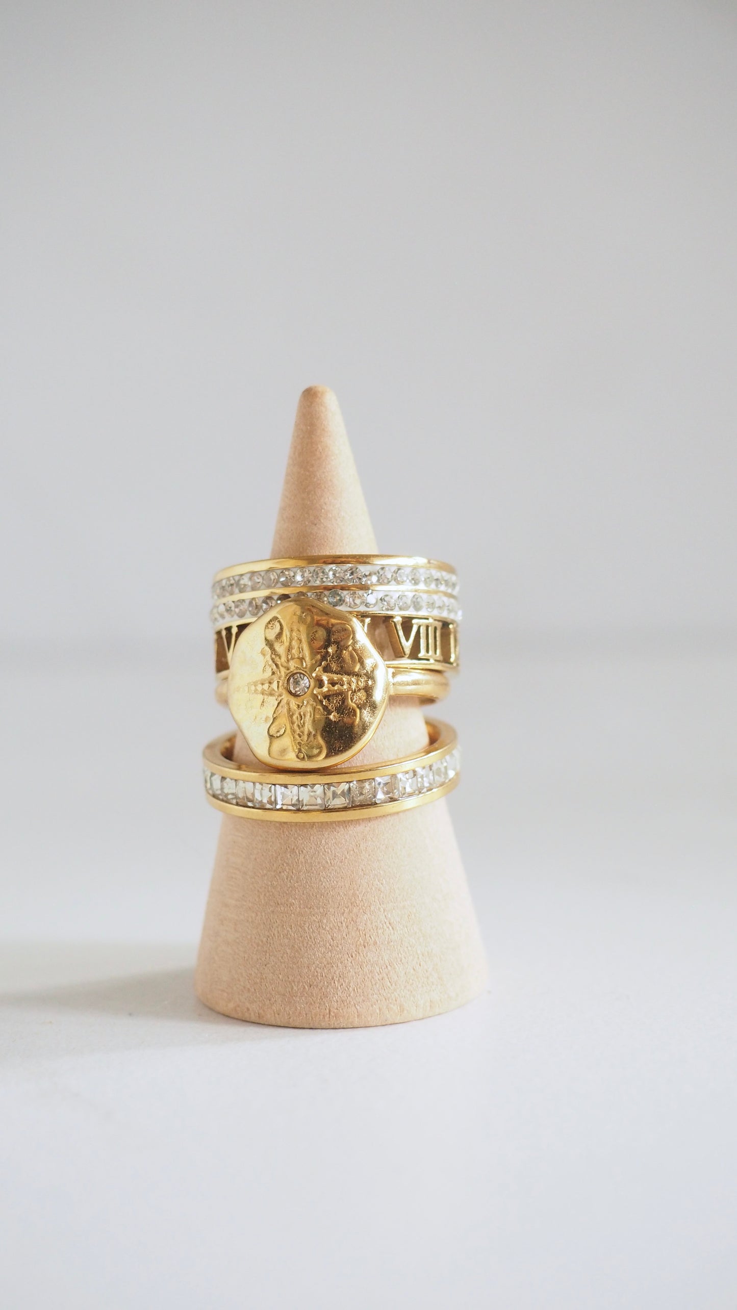 Roman Compass Ring Stack