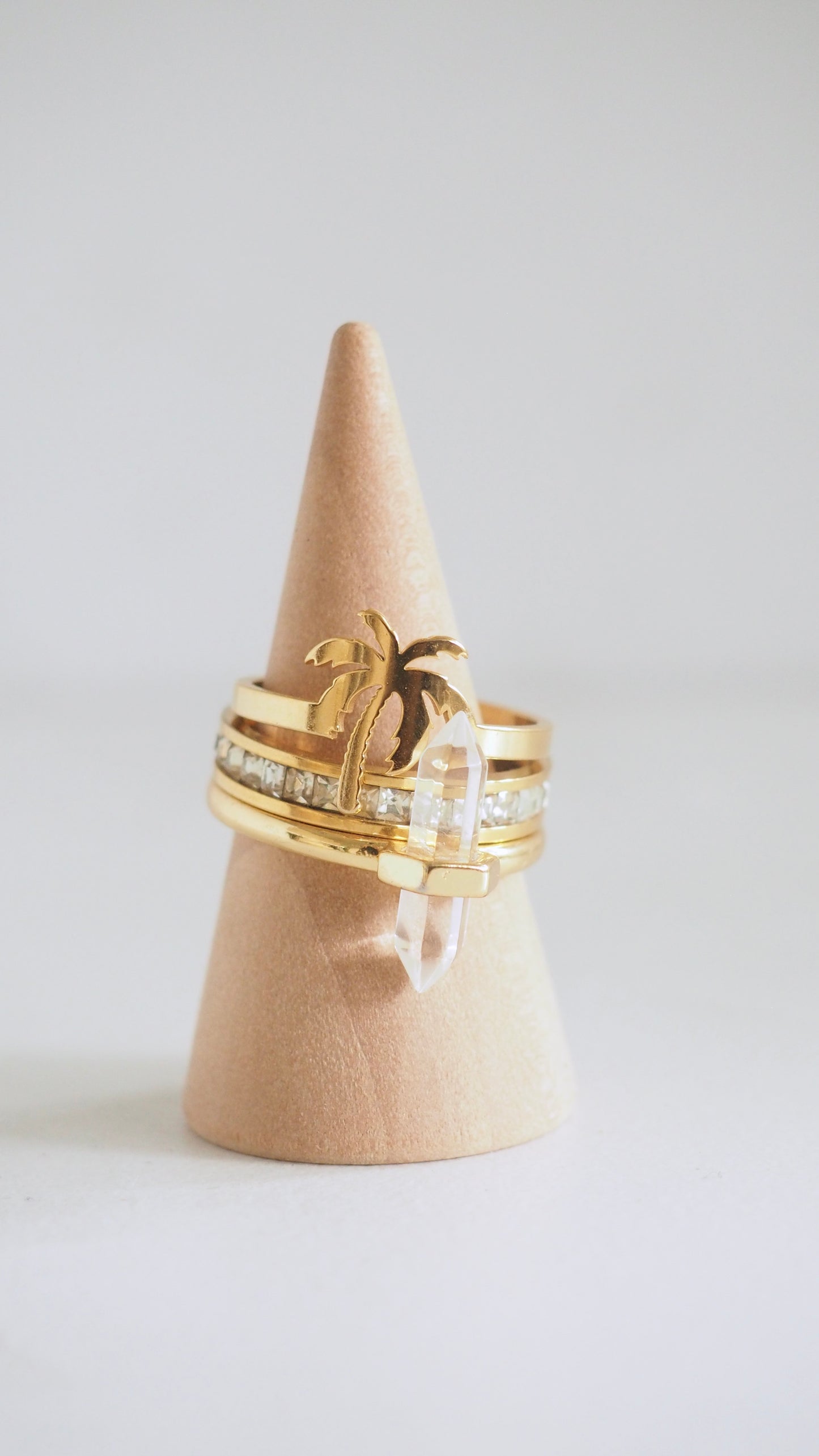 Quartz Palm Ring Stack