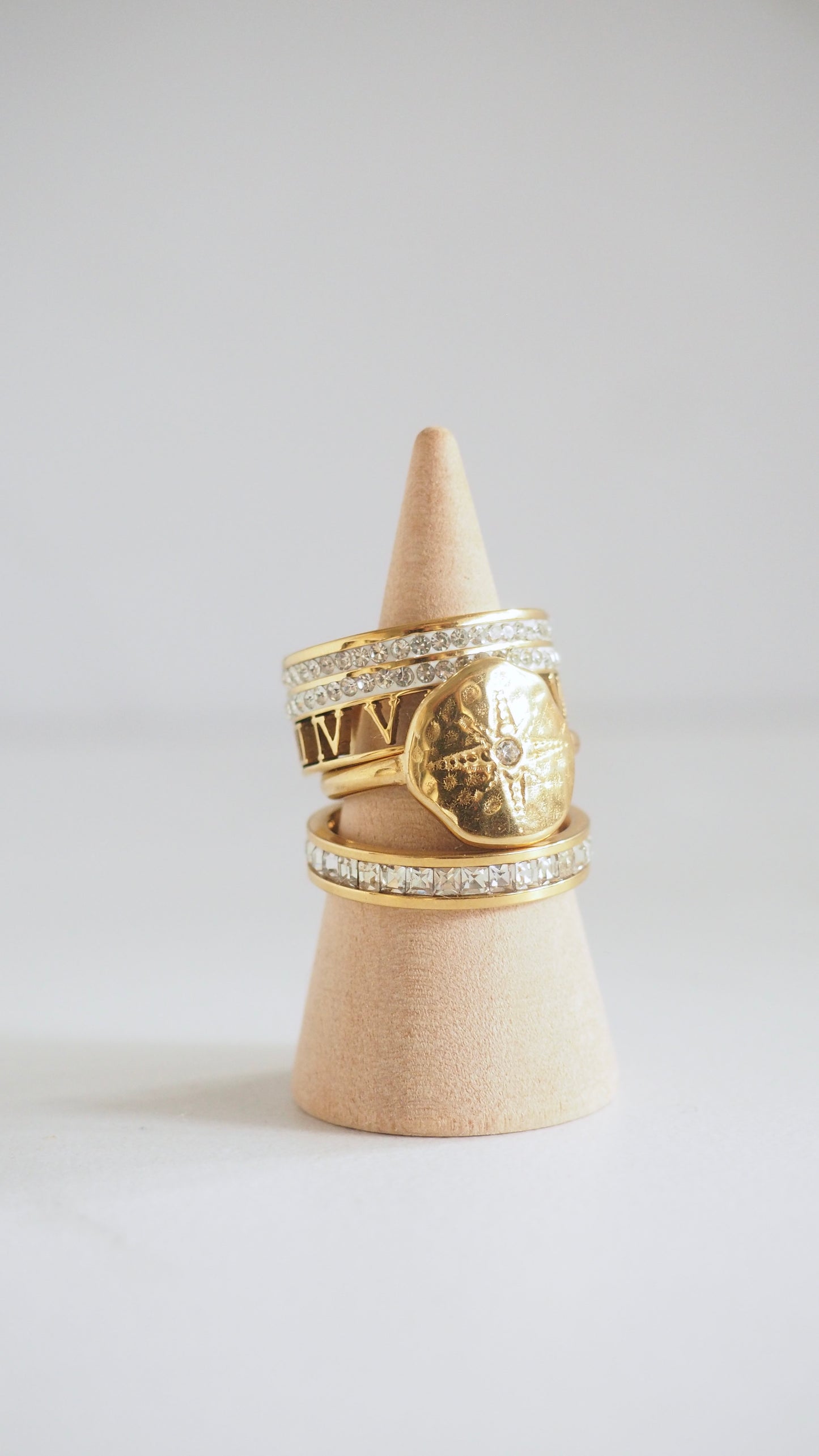 Roman Compass Ring Stack