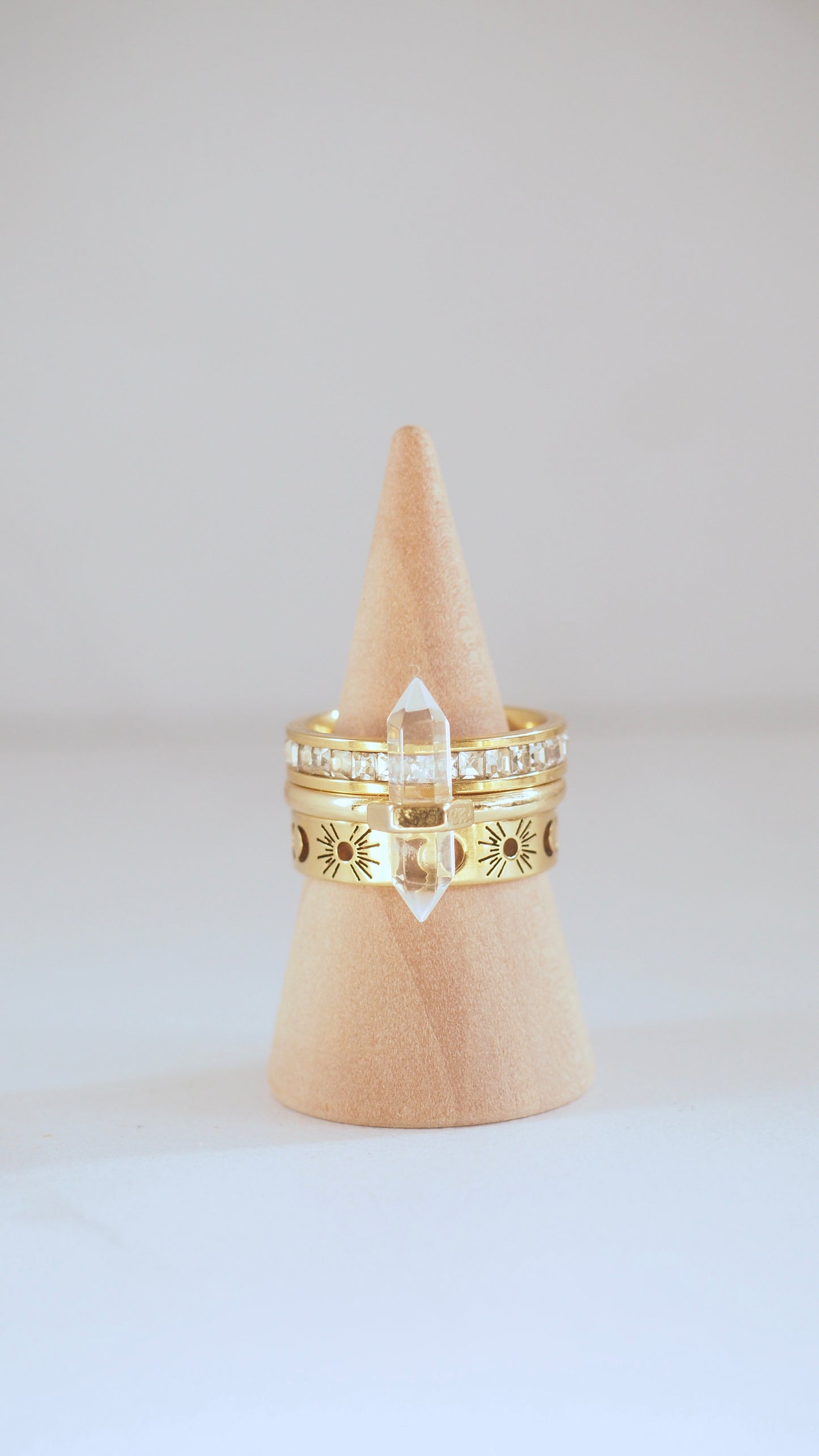 Celestial Quartz Ring Stack